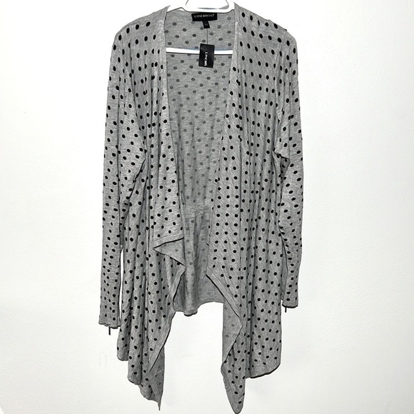 Lane Bryant Polka Dot Cardigan Waterfall - Picture 2 of 7